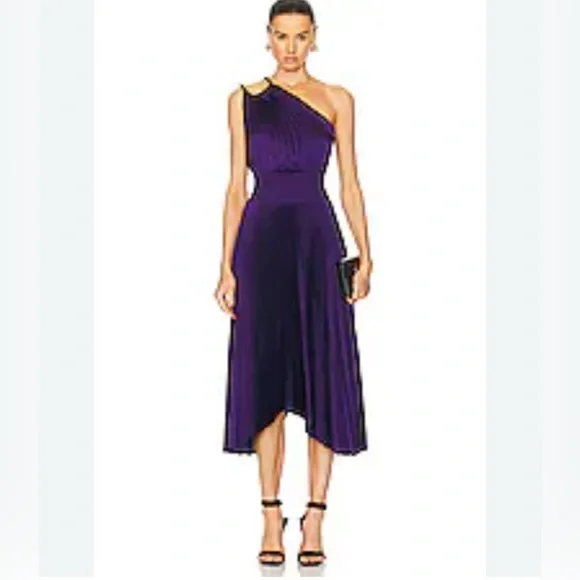 A.L.C. Ruby Pleated One Shoulder Dress size 8 - Picture 2 of 12